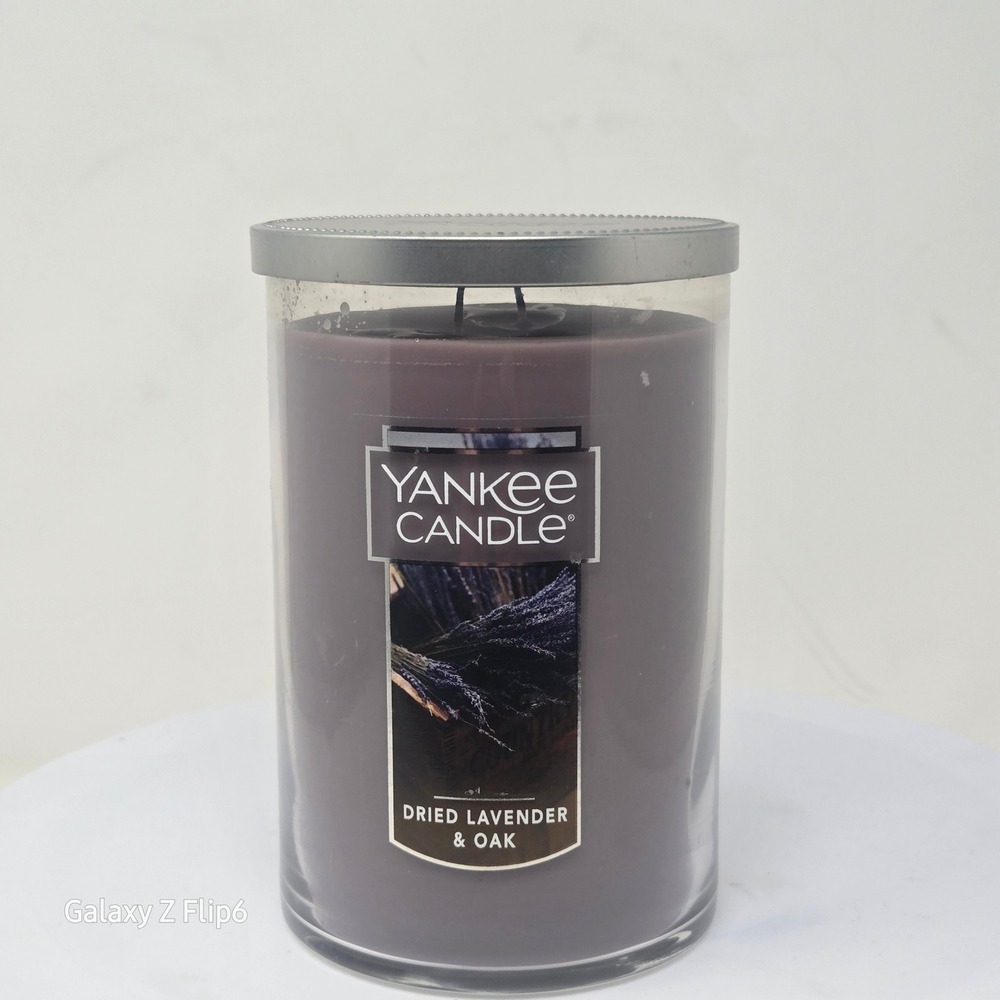 Yankee Candle Dried Lavender & Oak Large 2 Wick Tumbler Candle 22 oz Purple Wax